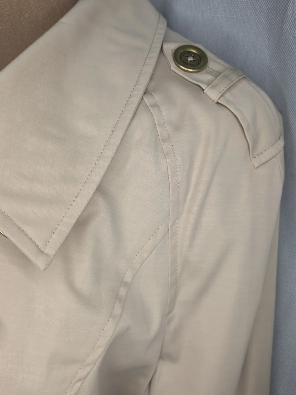 Michael Kors Size 16 Womens Double-Breasted Belted Trench Coat in Cream Ruffled